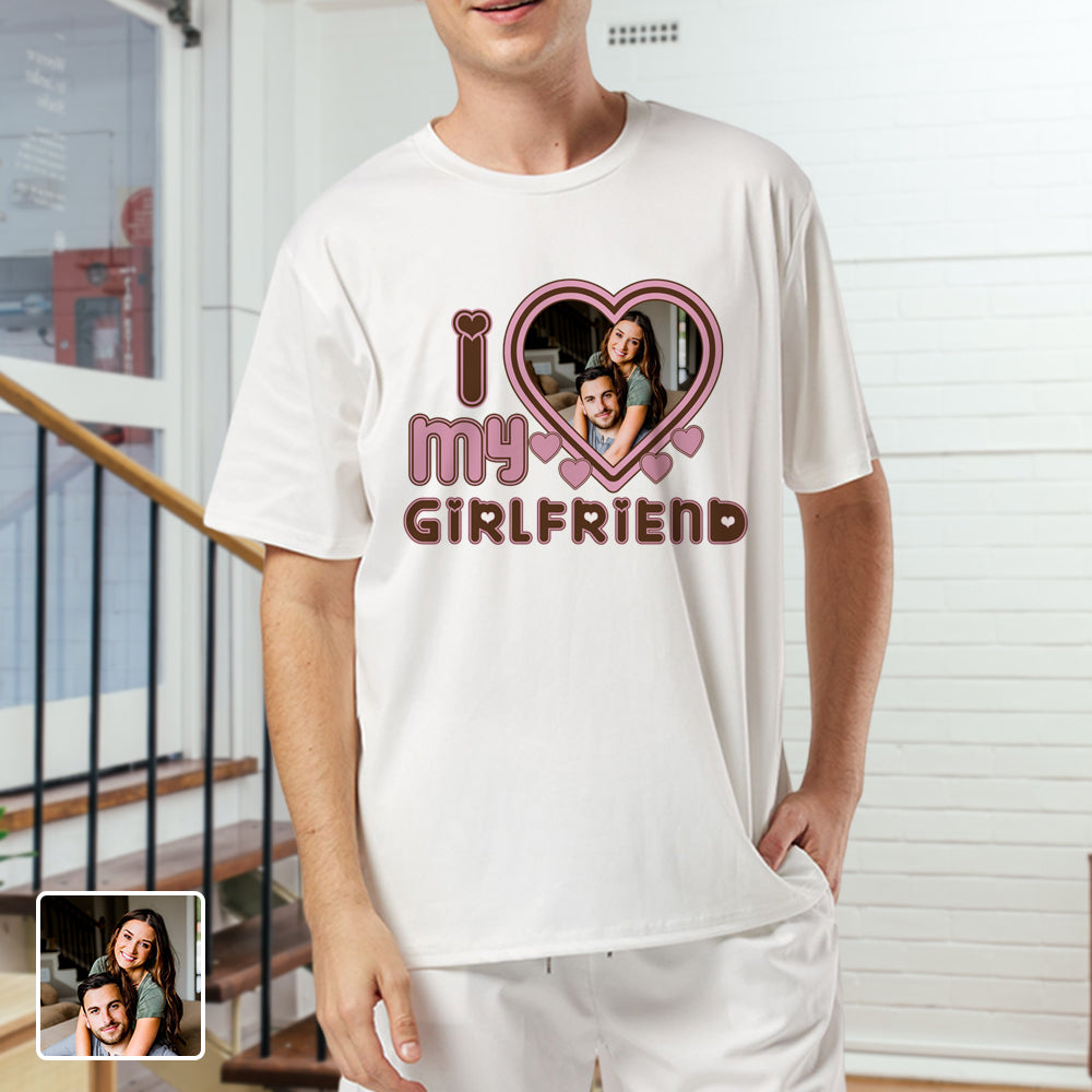 Custom Couple T Shirts I Love My Girlfriend Couple Souvenir Shirts