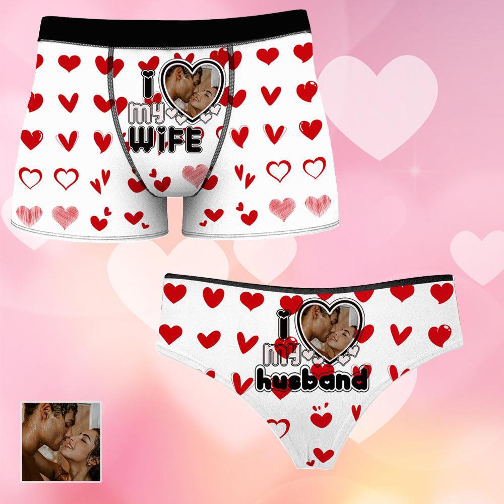 I Love My Husband Custom Face Women's Underwear Panties Valentine's Da –  4FunGift