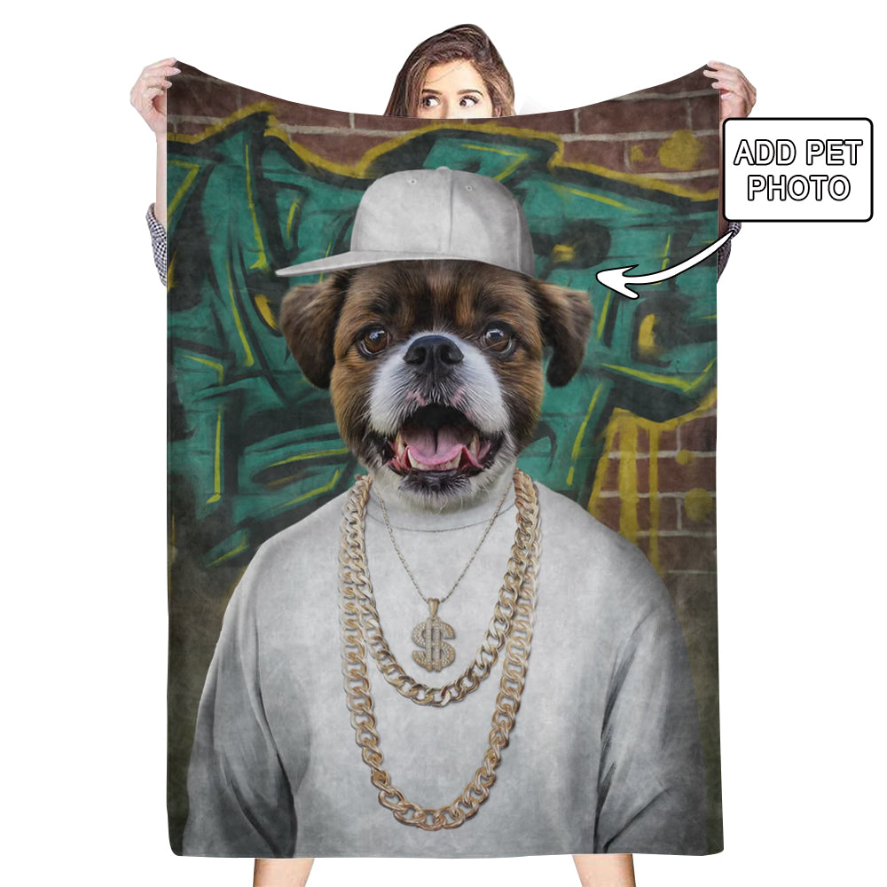 Custom Pet Photo Blankets Fleece The Rapper Blanket – 4FunGift