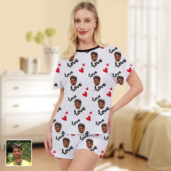 Couple Sleepwear Custom Face XO Black Couple Matching Pajamas –  CustomFaceShirt