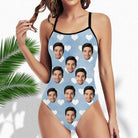 Customized Blue Women's One-Piece Swimsuit