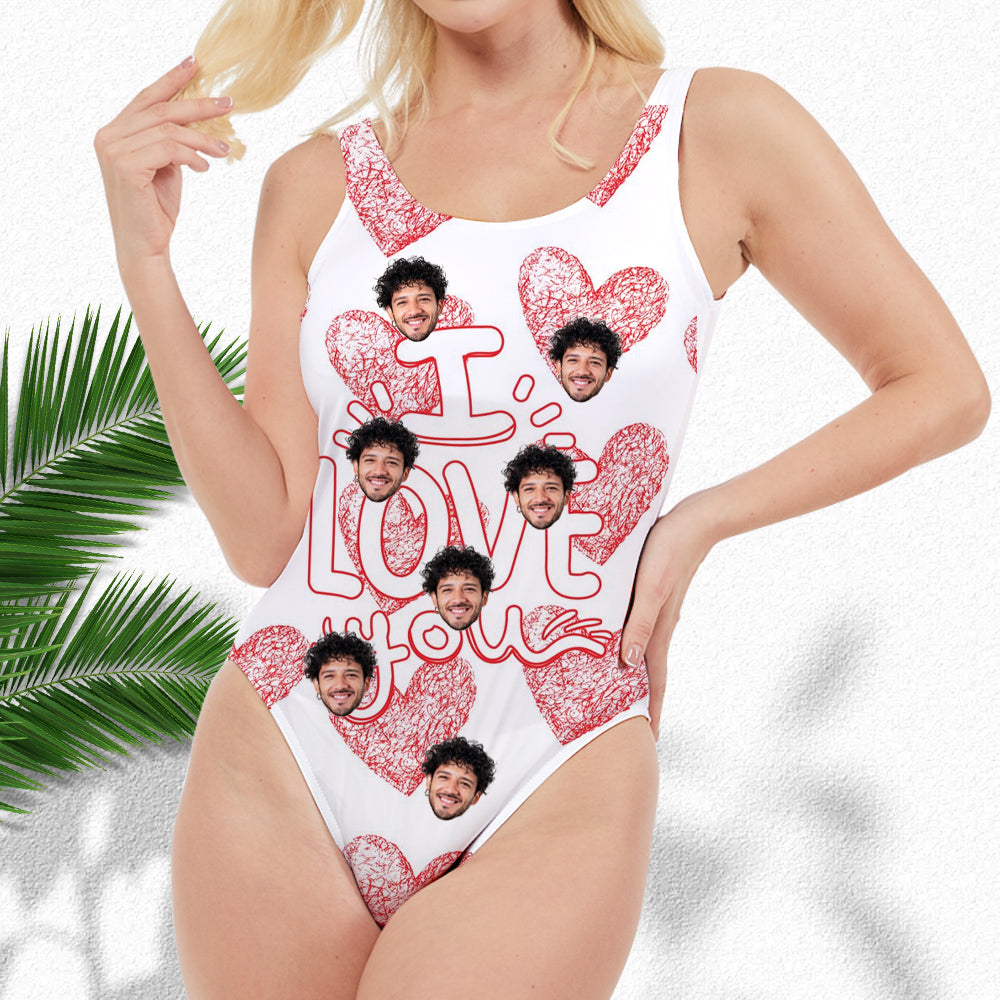 I LOVE YOU Customized Women's One-Piece Swimsuit